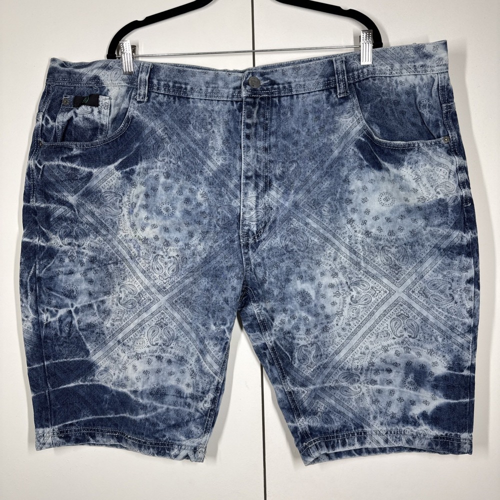 Switch Remarkable Jean Shorts Men's 50 Blue Paisley  Denim Grunge 90's‎ Hip Hop